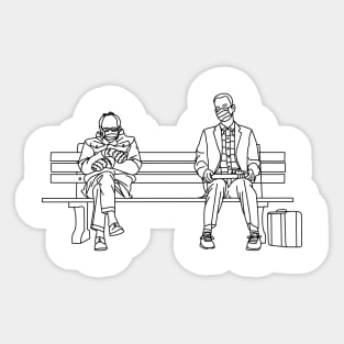 Bernie Sanders and Forrest Gump (BW) Sticker